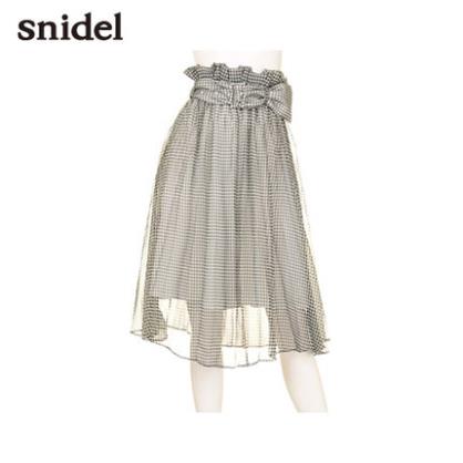 snidel2015春夏新品梦幻清新高腰系带半身裙
